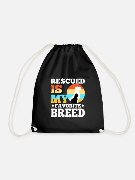 Rescued is my favorite breed cropped - Turnbeutel - Schwarz