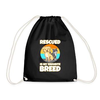 Rescued est ma race préférée cultivée - Sac de sport léger - noir - Devant