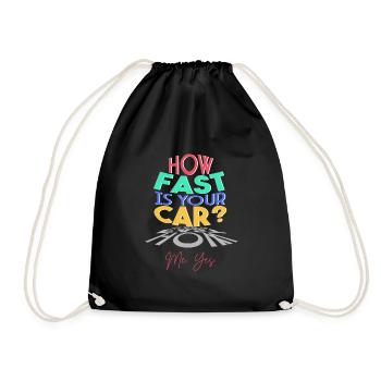 How fast is your car? - Drawstring Bag - black - Front
