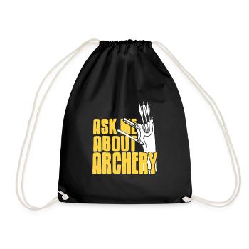 Ask me about Archery - Drawstring Bag - black - Front