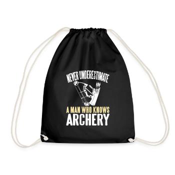 Ne sous-estimez jamais un homme qui connaît le tir à l’arc - Sac de sport léger - noir - Devant