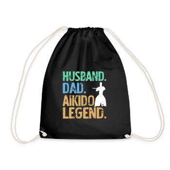 Husband dad aikido legend - Turnbeutel - Schwarz - Vorne