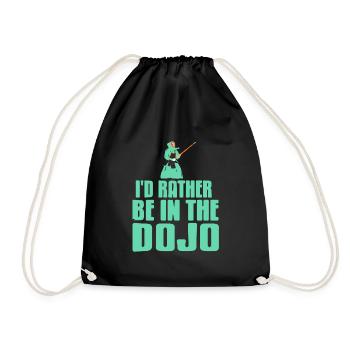 Id rather be in the Dojo - Drawstring Bag - black - Front
