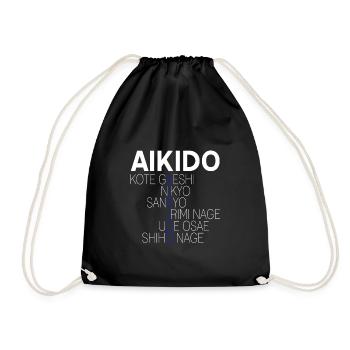 Kote Gaeshi Nikyo sankyo Shiho nage - Drawstring Bag - black - Front