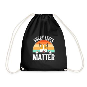 Furry lives matter - Turnbeutel - Schwarz - Vorne