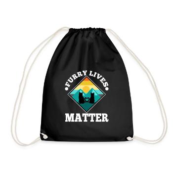 Furry lives matter - Turnbeutel - Schwarz - Vorne