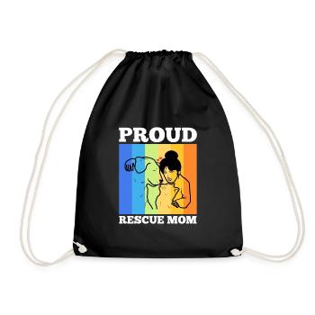 Proud rescue mom - Turnbeutel - Schwarz - Vorne