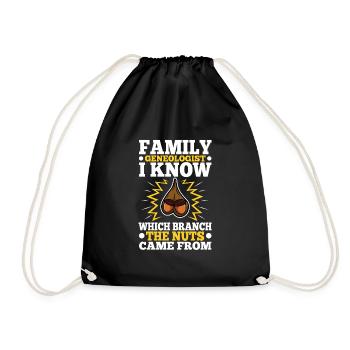Family genealogist i know which branch the nuts - Turnbeutel - Schwarz - Vorne