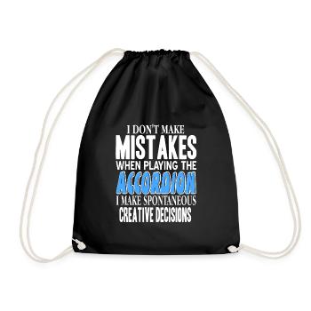Mistakes playing accordion spontaneous decisions - Turnbeutel - Schwarz - Vorne
