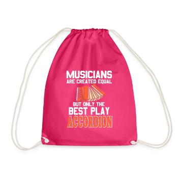 Musicians are creates equal play Accordion - Drawstring Bag - fuchsia - Front