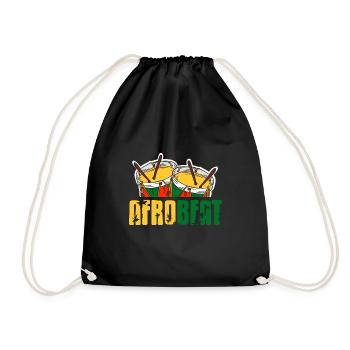 Afrobeat drum soul genre - Drawstring Bag - black - Front