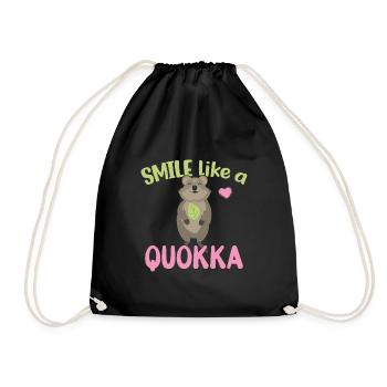 Souriez comme un Quokka - Grinsendes Quokka - Sac de sport léger - noir - Devant