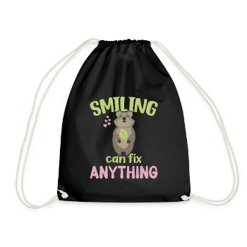 Sourire peut tout réparer - Grinning Quokka - Sac de sport léger - noir - Devant