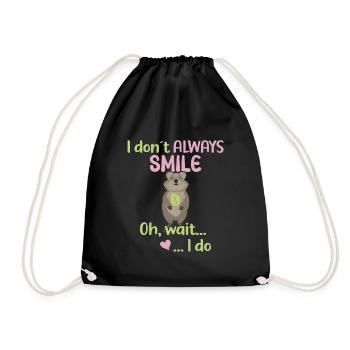I don't always smile - Oh wait, I do... /Quokka - Drawstring Bag - black - Front