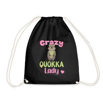 Crazy Quokka Lady / Grinsendes Quokka - Sac de sport léger - noir - Devant