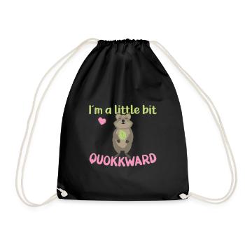 I ́m a little bit Quoakkward / Grinning Quokka - Drawstring Bag - black - Front