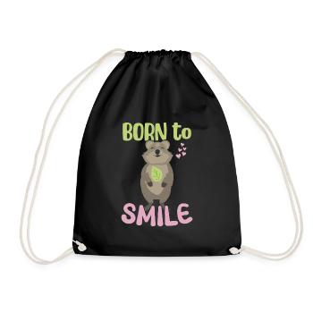 Né pour sourire / Sourire Quokka - Sac de sport léger - noir - Devant
