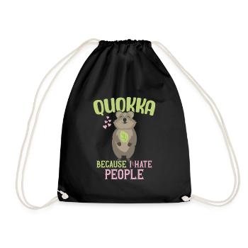 Quokka - Parce que je déteste les gens / Sourire Quokka - Sac de sport léger - noir - Devant