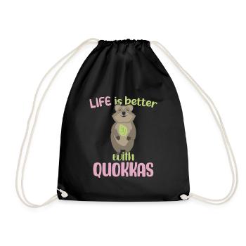La vie est meilleure avec Quokkas - Grinning Quokka - Sac de sport léger - noir - Devant