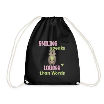 Le sourire est plus éloquent que les mots - Süßes Quokka - Sac de sport léger - noir - Devant