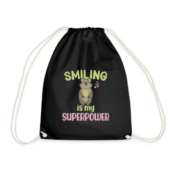 Sourire est mon superpouvoir - Grinning Quokka - Sac de sport léger - noir - Devant