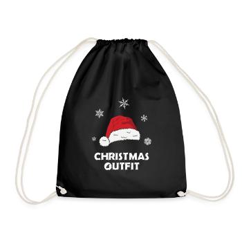 Frohe Weihnachten Outfit Xmas Geschenk - Turnbeutel - Schwarz - Vorne