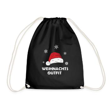 Frohe Weihnachten Outfit Xmas Geschenk - Turnbeutel - Schwarz - Vorne