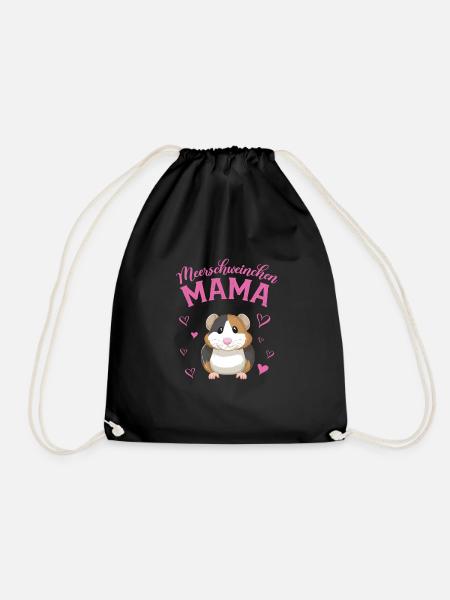 Meerschweinchen Mama Lustiges Geschenk Meerschwein - Turnbeutel - Schwarz