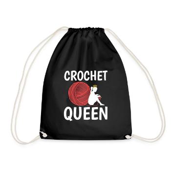 Crochet queen - Turnbeutel - Schwarz - Vorne