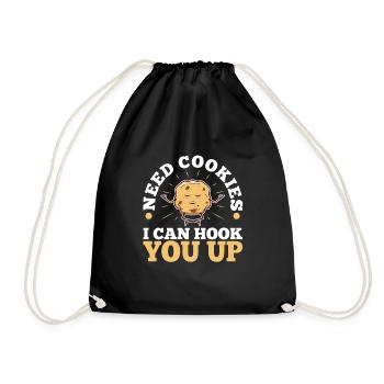 Need cookies i can hook you up - Drawstring Bag - black - Front