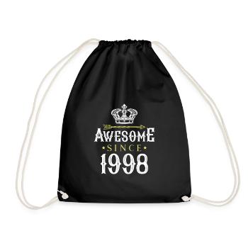 1998 awesome since - Drawstring Bag - black - Front