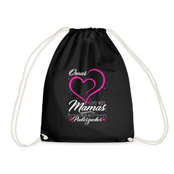 OMAS sind wie MAMAS nur mit Puderzucker - Geschenk - Turnbeutel - Schwarz - Vorne