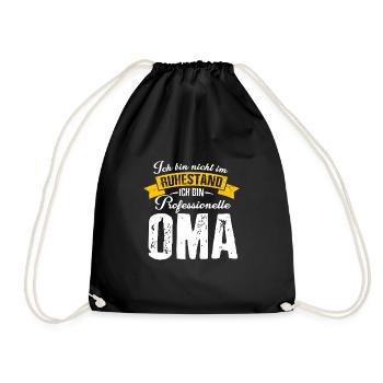 Professionelle Oma Ruhestand Rente Geschenk Großmu - Turnbeutel - Schwarz - Vorne