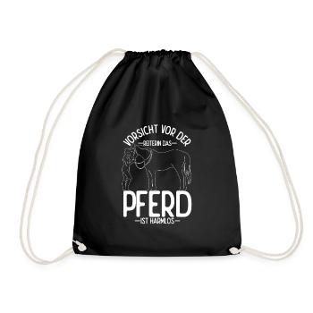 Pferd Reiten Pferdesport Pferdegeruch Geschenk Rei - Turnbeutel - Schwarz - Vorne