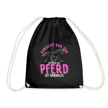 Pferd Reiten Pferdesport Pferdegeruch Geschenk Rei - Turnbeutel - Schwarz - Vorne