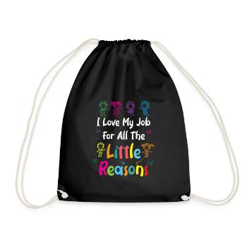 Teacher Educator Gift Kindergarten School Teacher - Drawstring Bag - black - Front