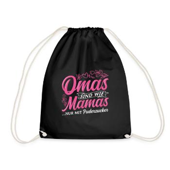 Überraschung Mama Oma Geschenk Pudezucker beste Om - Turnbeutel - Schwarz - Vorne