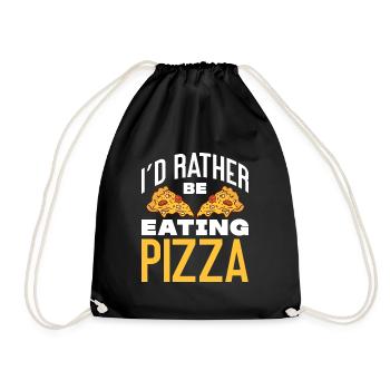 I'd Rather Be Eating Pizza - Pizza Eater Italian - Drawstring Bag - black - Front