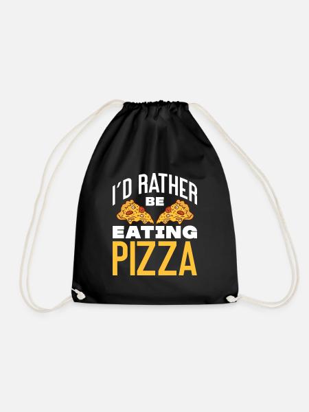 I'd Rather Be Eating Pizza - Pizza Eater Italian - Turnbeutel - Schwarz