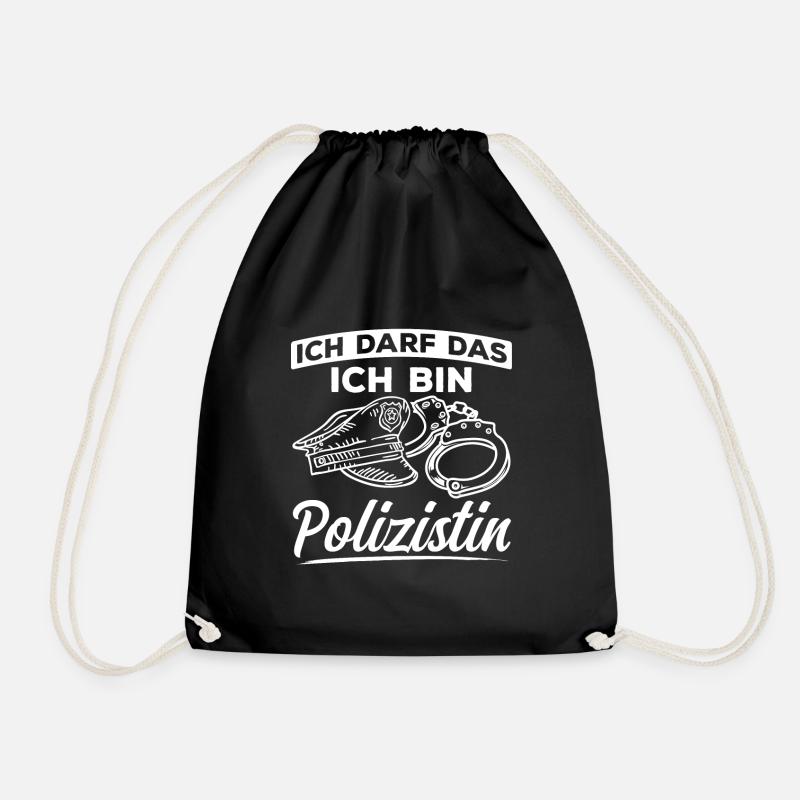 Polizei Polizeibeamtin Geschenk Verbeamtung Polize - Turnbeutel - Schwarz