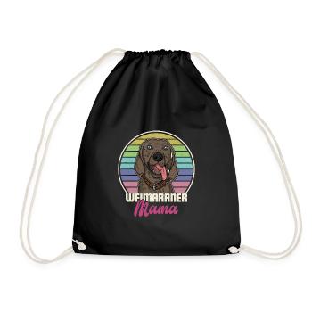 Hundehalter Weimaraner Welpe Hunde Spruch - Turnbeutel - Schwarz - Vorne