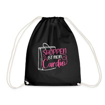 Shoppen Cardio Einkaufen Shopping Süchtig Shopping - Turnbeutel - Schwarz - Vorne