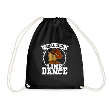 Tänzerin Spruch Country Stiefel Linedance - Turnbeutel - Schwarz - Vorne