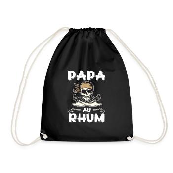 Papa Au Rhum Pirate Cadeau de la Fête des Pères - Sac de sport léger - noir - Devant