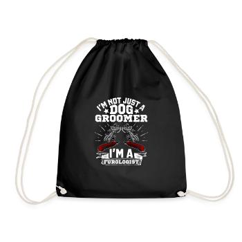 Hundepflege Hunde Schneiden Grooming Geschenk - Turnbeutel - Schwarz - Vorne