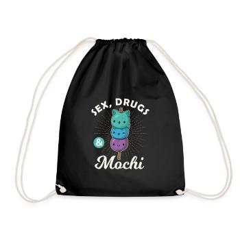 Mochi Japan Eis Rezept Spruch Geschenk - Turnbeutel - Schwarz - Vorne