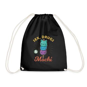 Mochi Japan Eis Rezept Spruch Geschenk - Turnbeutel - Schwarz - Vorne