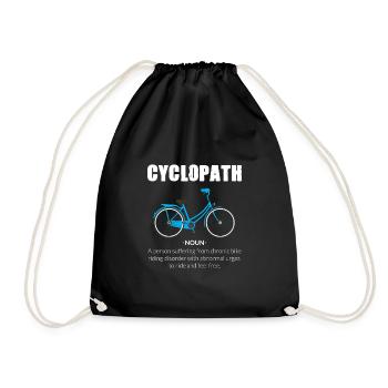 Cyclist Gift Cyclopath Bike Cyclist - Drawstring Bag - black - Front