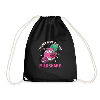 Japanisch Getränk Kawaii Milkshake Erdbeere - Turnbeutel - Schwarz - Vorne