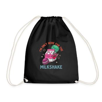 Japanisch Getränk Kawaii Milkshake Erdbeere - Turnbeutel - Schwarz - Vorne